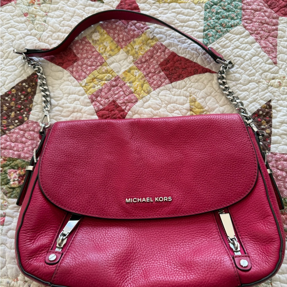 Michael Kors Fuchsia Leather Shoulder Bag